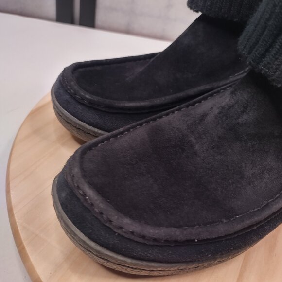 The North Face Black Suede & Cable Knit Distressed Snow Boots Women US 7 - Picture 4 of 15